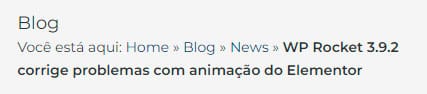Breadcrumb do tema Ocean WP